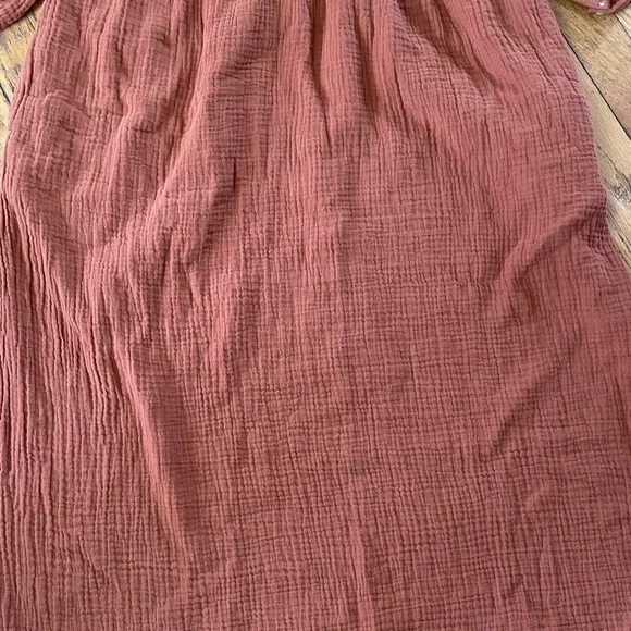 Madewell Lightspun Burnt Clay Orange Midi Dress Sz M New with Tags - Picture 11 of 13